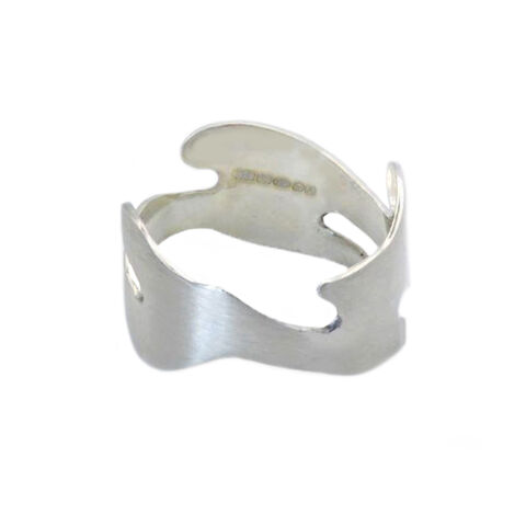 Tattoo,matte,silver,ring,by,Jana,Svabova,silver cut-out ring with tattoo-like design, matte silver ring, silver tattoo ring