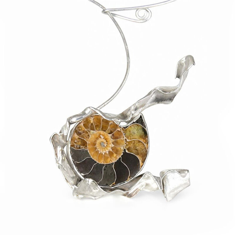 Ammonite in waves necklace by Jana Svabova - product images  of 
