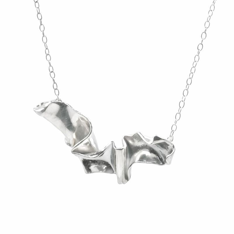 Silver textile necklace by Jana Svabova - product images