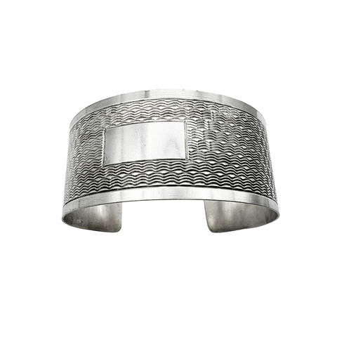 Silver,bracelet,-,Repurposed,napkin,ring,12,by,tJL,silver engraved cuff bracelet, textured surface cuff bracelet, recycled silver napkin ring into bracelet