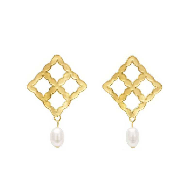 Light & Shadows earrings with pearls by Shirani Fernando - product images