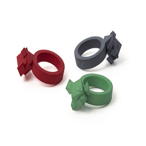 Nylon Interlock rings by Carly Hitchens