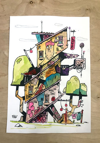 Yeti,-,Original,Painting,A3,original, art, inks, original art, illustration, freedom