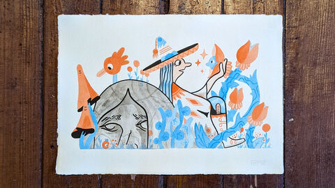 The,Lovers,original painting, watercolour painting, graphic art, contemporary art, 