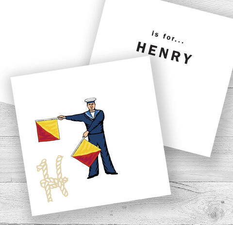 Personalised,Nautical,Semaphore,Flags,Name,Card,Paper_Goods, Cards, Nautical, Semaphore flags, Name Card, Valentine, Anniversary, Engagement, Romantic, Birthday, Sa