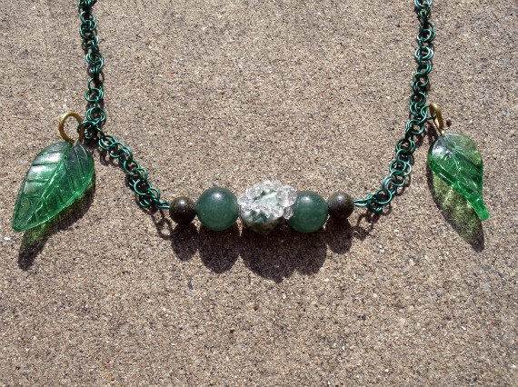 Green Leaves Helm Chain Necklace - product images  of 