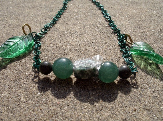 Green Leaves Helm Chain Necklace - product images  of 