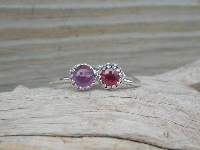 Amethyst Ring, Simple Amethyst Ring, Amethyst, Sterling Silver - product images  of 