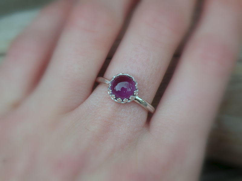 Amethyst Ring, Simple Amethyst Ring, Amethyst, Sterling Silver - product images  of 