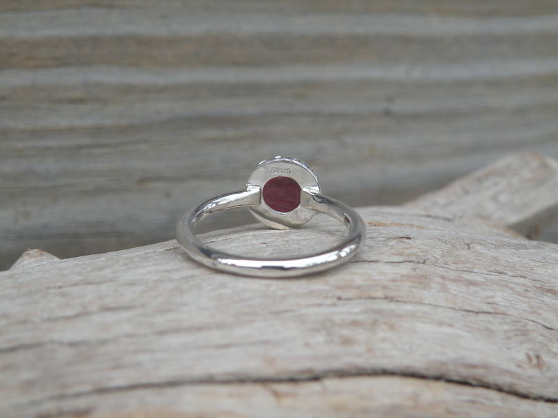 Garnet Ring, Simple Garnet Ring, Garnet, Sterling Silver - product images  of 