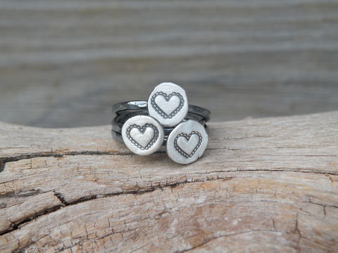 Rustic,Heart,Stacking,Ring,heart stacking ring, heart ring, handmade heart ring, sterling silver ring, sterling silver heart ring, heart, love ring, love, stacking ring, valentines day ring, 