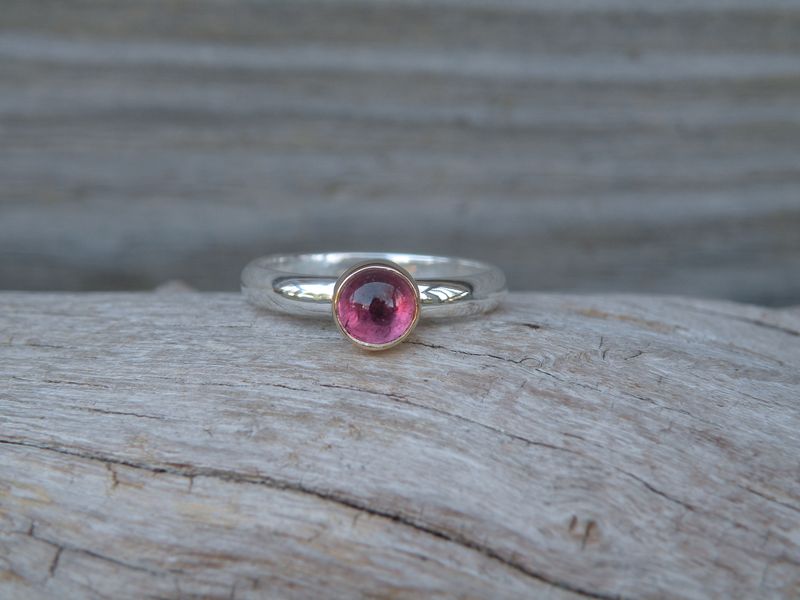 Tourmaline 14KT Gold Bezel On Sterling Ring - product images  of 