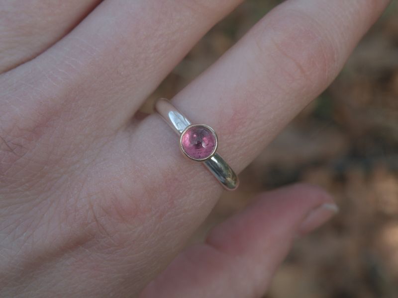 Tourmaline 14KT Gold Bezel On Sterling Ring - product images  of 