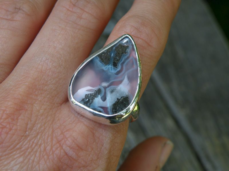 Rare Purple Chalcedony Ring Size 8 - product images  of 