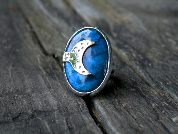 Labradorite Moon Rings - product images  of 