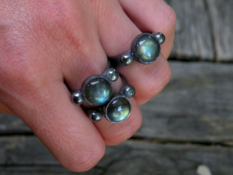 Labradorite and Moonstone Empress Rings - product images  of 