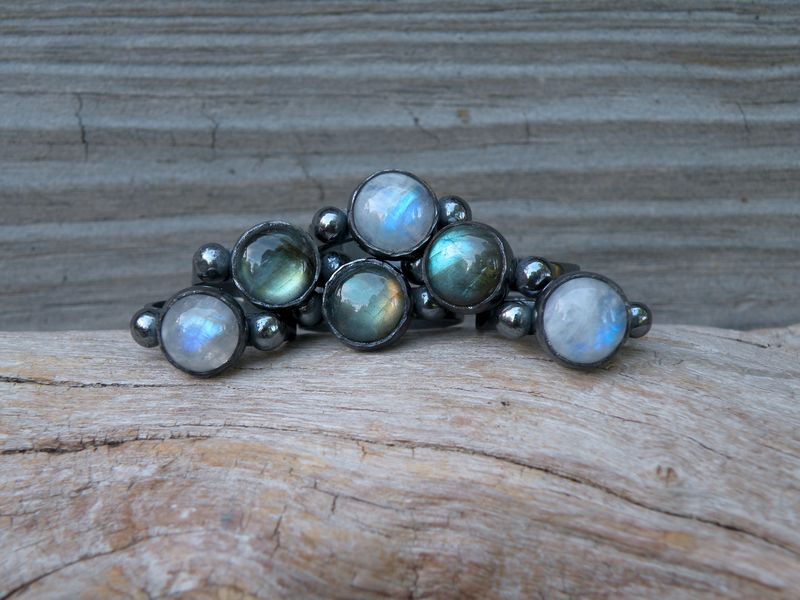 Labradorite and Moonstone Empress Rings - product images  of 