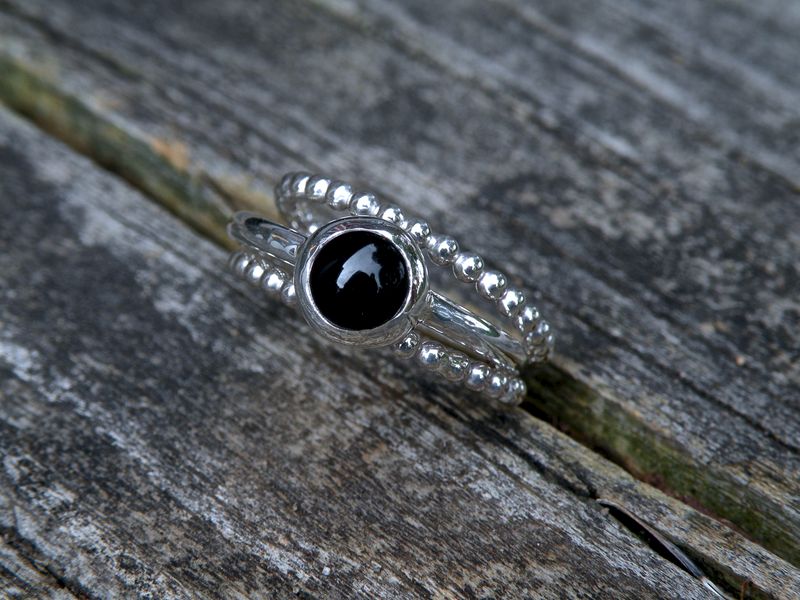 Black Onyx Cabochon Stacking Set - product images  of 