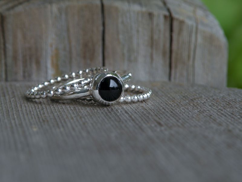 Black Onyx Cabochon Stacking Set - product images  of 