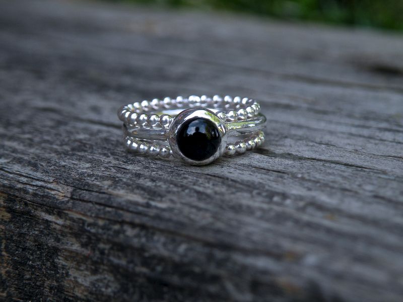 Black Onyx Cabochon Stacking Set - product images  of 