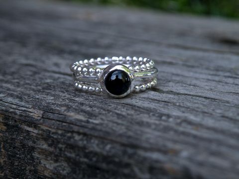 Black,Onyx,Cabochon,Stacking,Set,black onyx cabochon ring, black onyx stacking rings, black onyx rings, black onyx, sterling silver, onyx stacking rings, black gemstone, silver onyx, onyx