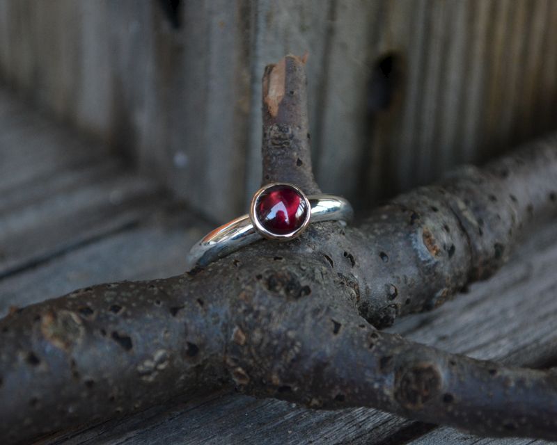 Garnet Gold Bezel Ring - product images  of 
