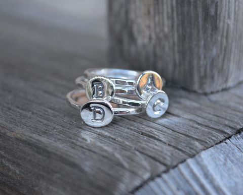 Initial,Stacking,Rings,initial stacking rings, initial rings, initial stacking rings, stacking rings, sterling silver rings, personalized rings, personalized stacking rings, personalized initial stacking rings,  