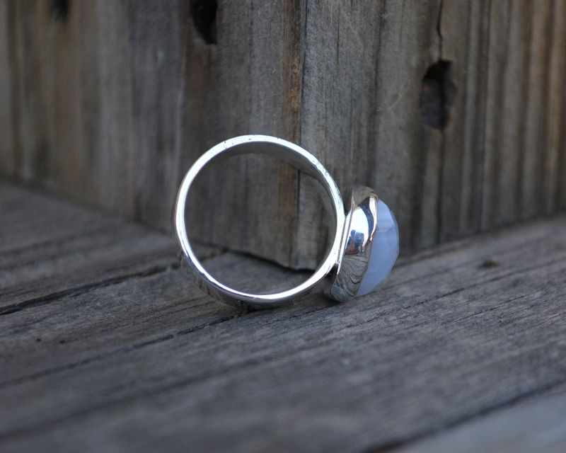 Blue Lace Agate Rose Cut Ring - product images  of 
