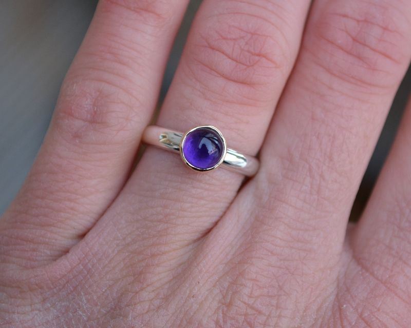 Amethyst Gold Bezel Ring - product images  of 
