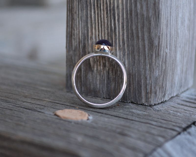 Amethyst Gold Bezel Ring - product images  of 