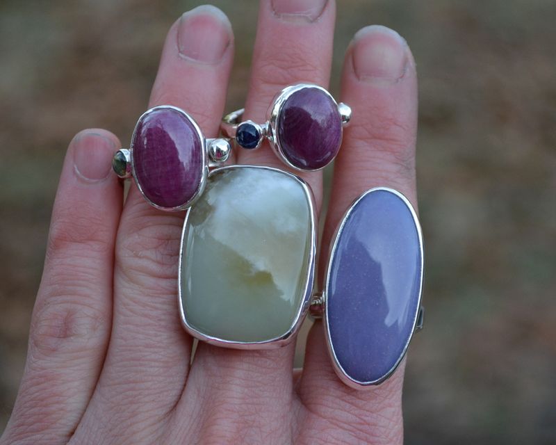 Purple Chalcedony Ring Size 7.25 - product images  of 