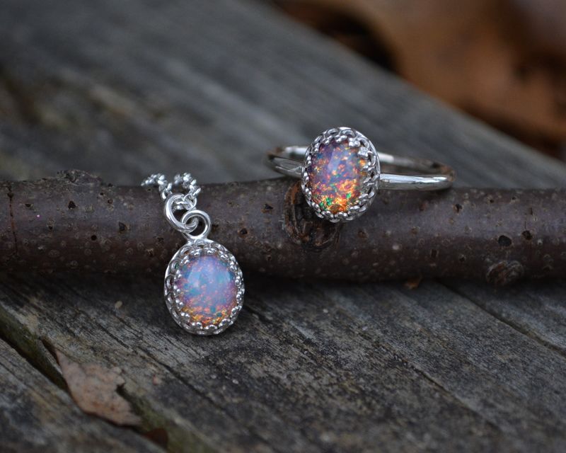 Vintage Fire Opal Necklace - product images  of 