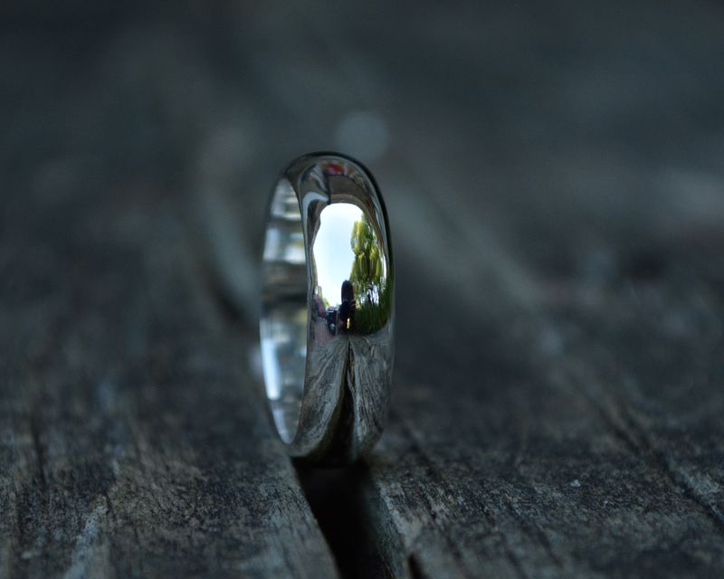Mens/Unisex Recycled Sterling Silver Wedding Band - product images  of 