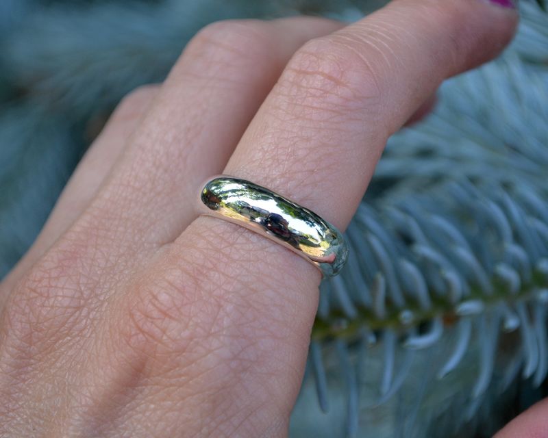 Mens/Unisex Recycled Sterling Silver Wedding Band - product images  of 