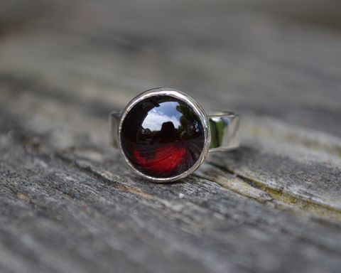 Garnet,Ring,,Garnet,,Sterling,Silver,,Bezel,Set,Ring,garnet ring, garnet, garnet bezel ring, bezel, sterling silver, sterling silver garnet, red garnet, deep red, red, simple garnet ring, handmade garnet ring, high quality