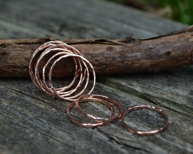 Delicate Copper Stacking Rings - product images  of 