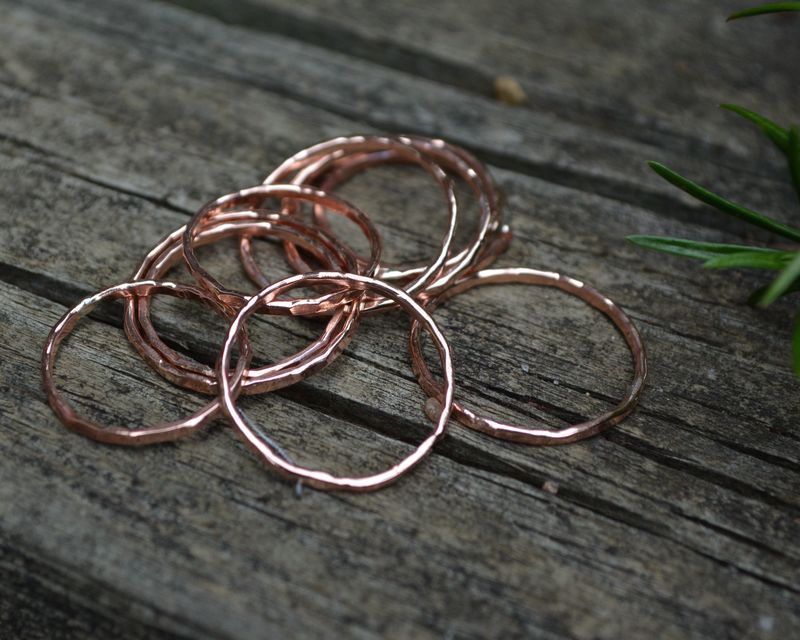 Delicate Copper Stacking Rings - product images  of 