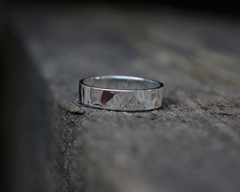 Hammered Sterling Silver Ring - Unisex - product images  of 