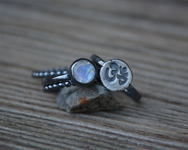 Rainbow Moonstone Faceted Stacking Set - product images  of 