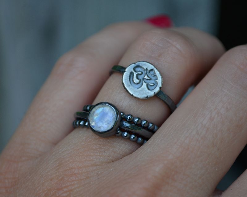 Rainbow Moonstone Faceted Stacking Set - product images  of 