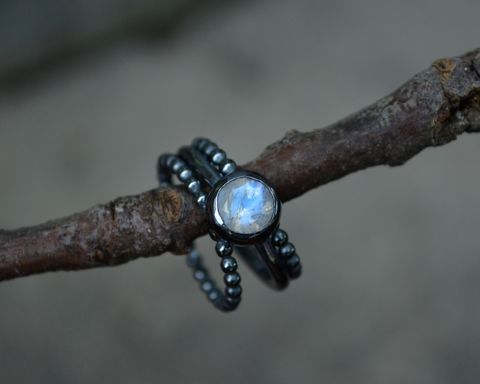 Rainbow,Moonstone,Faceted,Stacking,Set,rainbow moonstone ring, rainbow moonstone, moonstone ring, sterling silver rainbow moonstone, faceted rainbow moonstone, stacking rings, stacking moonstone rings
