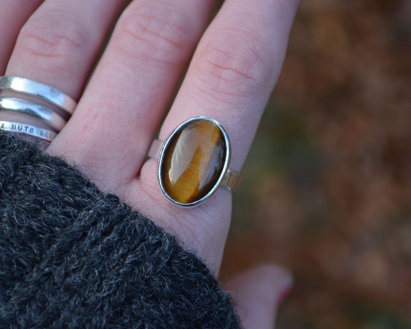 Tigers Eye Ring, Tigers Eye, Sterling Silver Ring - product images  of 
