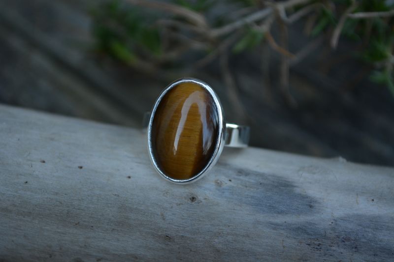Tigers Eye Ring, Tigers Eye, Sterling Silver Ring - product images  of 