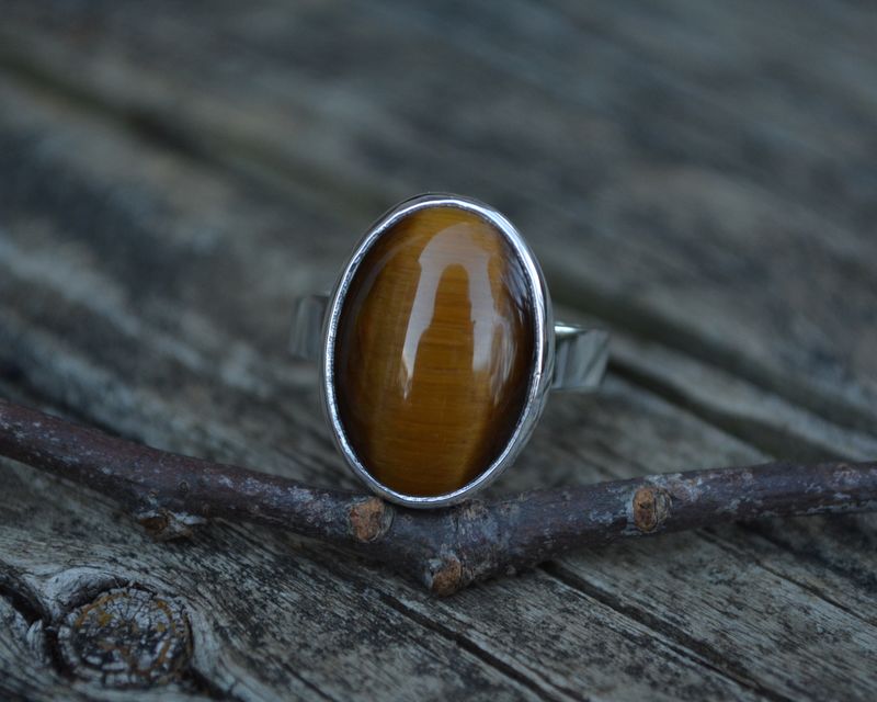Tigers Eye Ring, Tigers Eye, Sterling Silver Ring - product images  of 