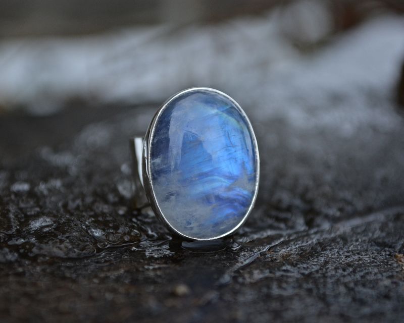 Rainbow Moonstone Onyx Ring Size 5-5.25 - product images  of 