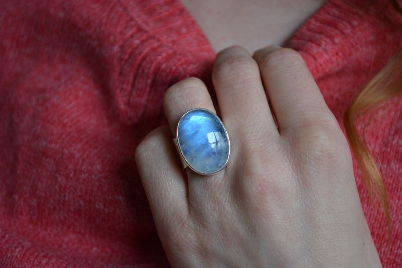Rainbow Moonstone Onyx Ring Size 5-5.25 - product images  of 