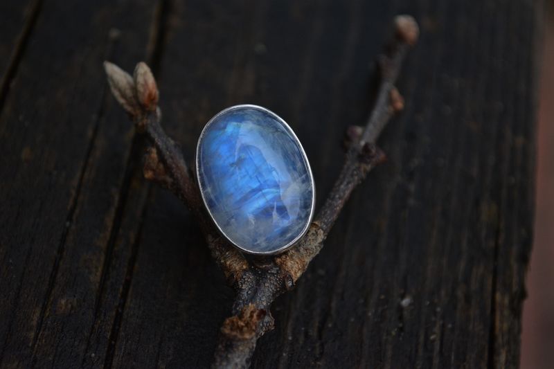 Rainbow Moonstone Onyx Ring Size 5-5.25 - product images  of 