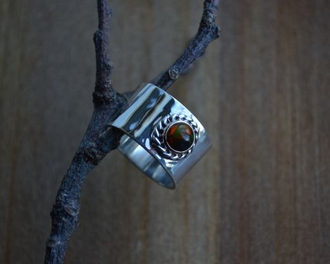 Black,Opal,&,14KT,Gold,Wide,Band,Ring,Size,6.5,opal ring, opal, black opal ring, 14kt gold opal ring, gold and silver opal ring. black opal, gold bezel opal, handmade opal ring, sterling silver opal ring, wide band opal ring, bezel set opal ring