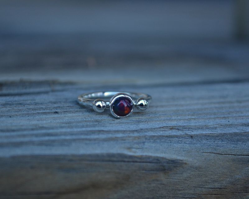 Black Opal & Recycled Sterling Ring - product images  of 