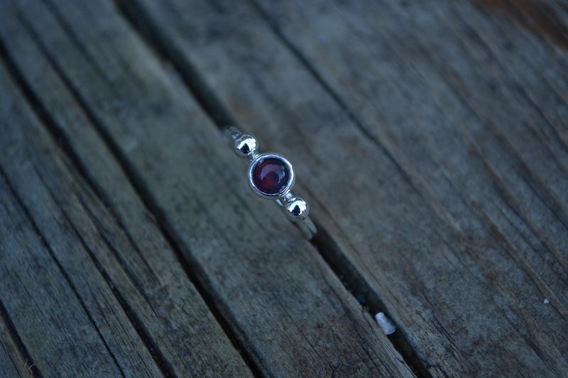 Black Opal & Recycled Sterling Ring - product images  of 